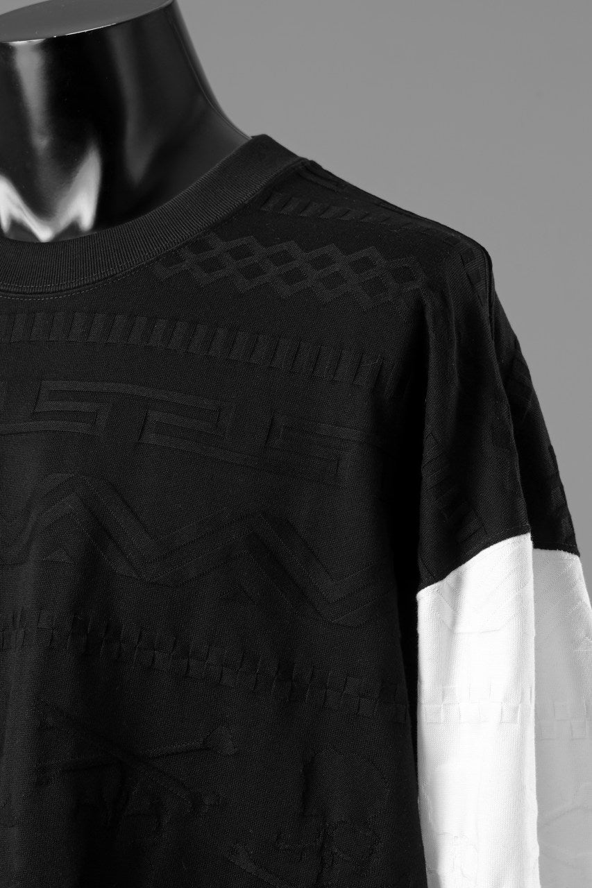 mastermind JAPAN LINKS JACQUARD LS TEE / BOXY FIT (BLACK x WHITE) - Image 11