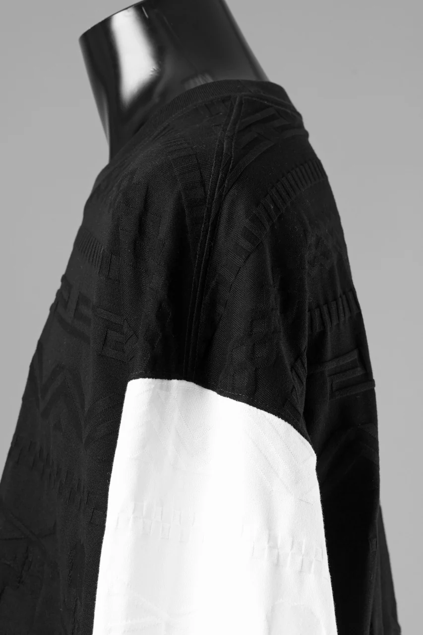 mastermind JAPAN LINKS JACQUARD LS TEE / BOXY FIT (BLACK x WHITE) - Image 13