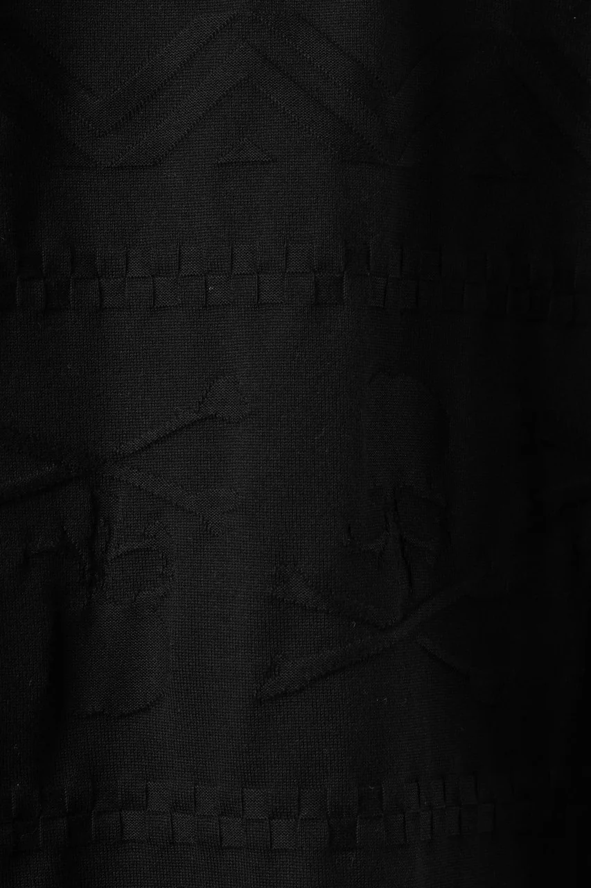 mastermind JAPAN LINKS JACQUARD LS TEE / BOXY FIT (BLACK x WHITE) - Image 15