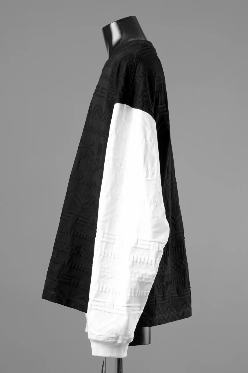 mastermind JAPAN LINKS JACQUARD LS TEE / BOXY FIT (BLACK x WHITE) - Image 5