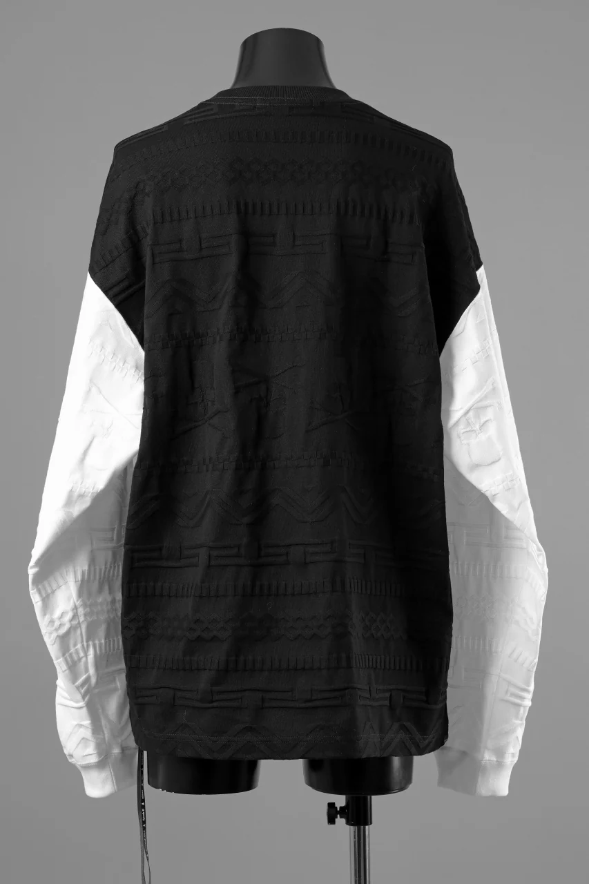 mastermind JAPAN LINKS JACQUARD LS TEE / BOXY FIT (BLACK x WHITE) - Image 6