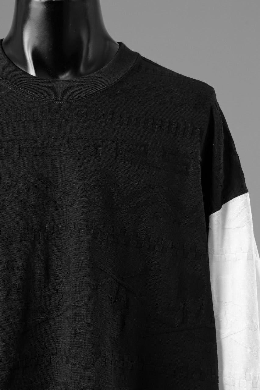 mastermind JAPAN LINKS JACQUARD LS TEE / BOXY FIT (BLACK x WHITE) - Image 8