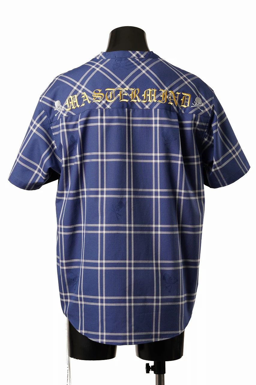 mastermind JAPAN MIXED-FABRIC POCKET SS TEE / REGULAR FIT (NAVY x NAVY)