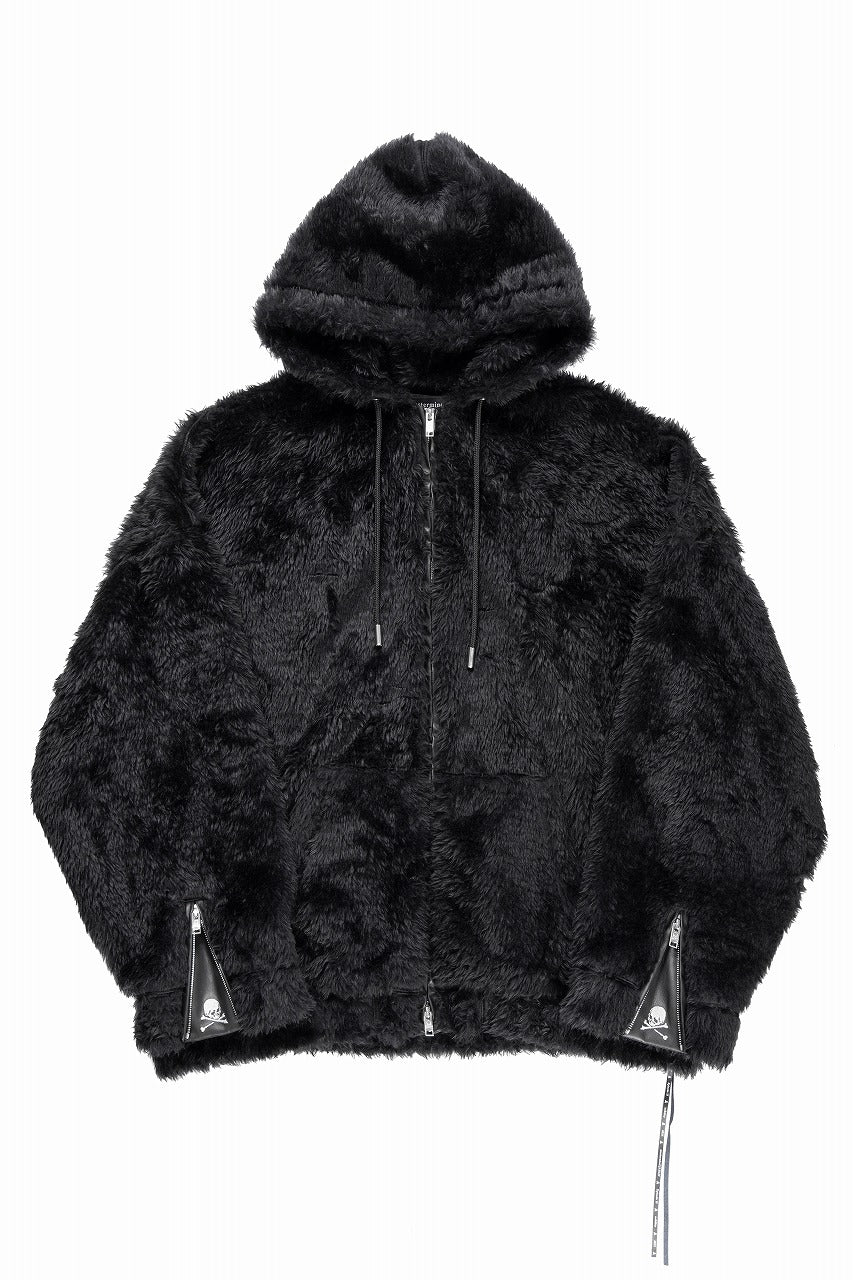 mastermind JAPAN POLAR BEAR ZIP-UP HOODED BLOUSON (BLACK) - Image 2