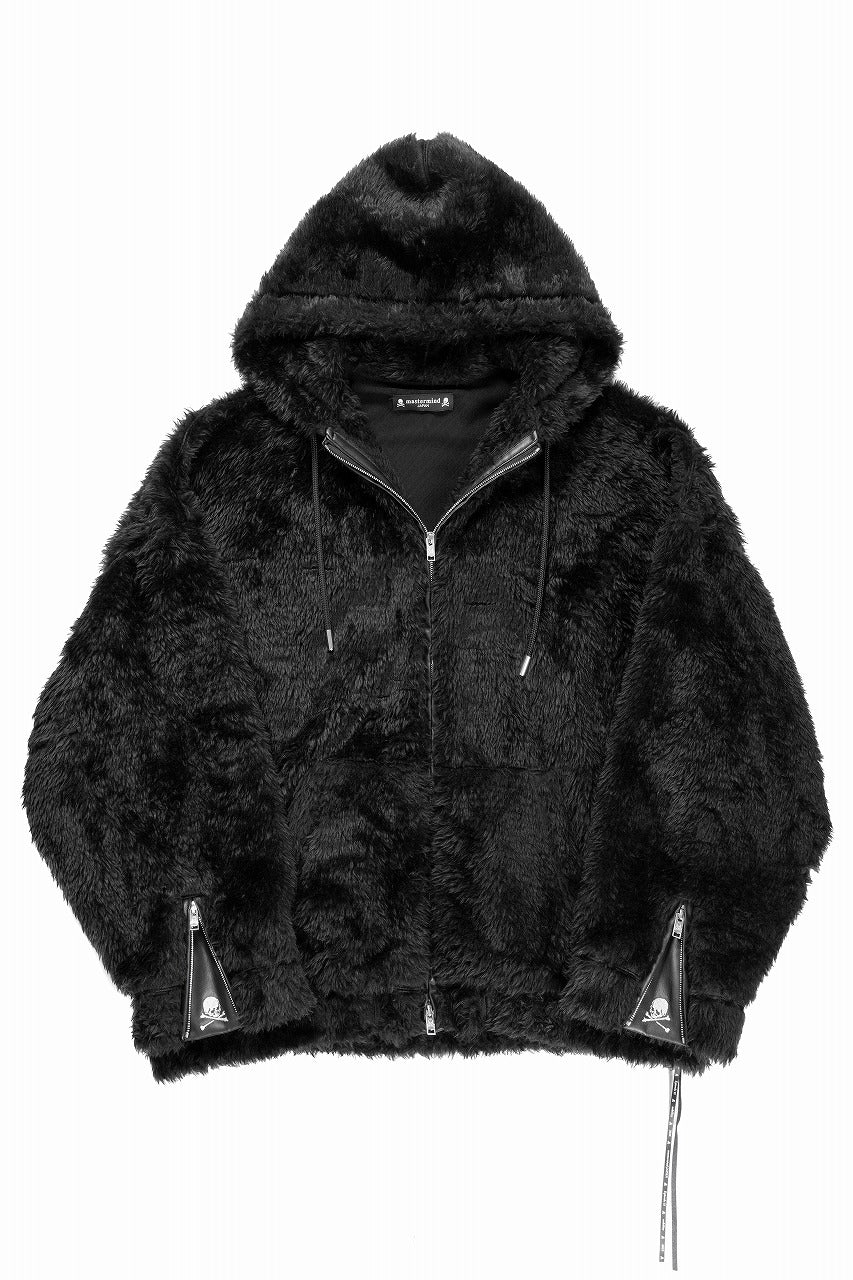 mastermind JAPAN POLAR BEAR ZIP-UP HOODED BLOUSON (BLACK) - Image 3