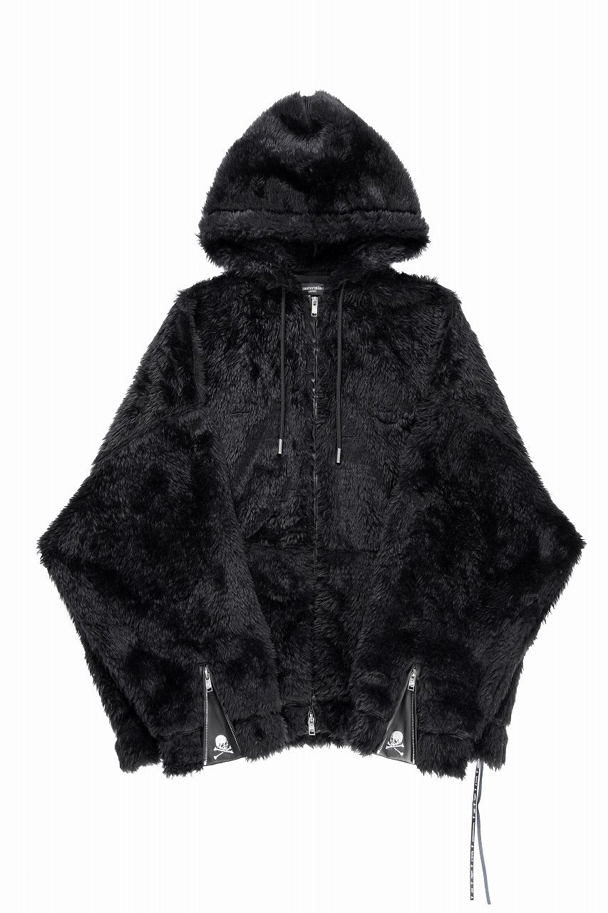 mastermind JAPAN POLAR BEAR ZIP-UP HOODED BLOUSON (BLACK) - Image 4