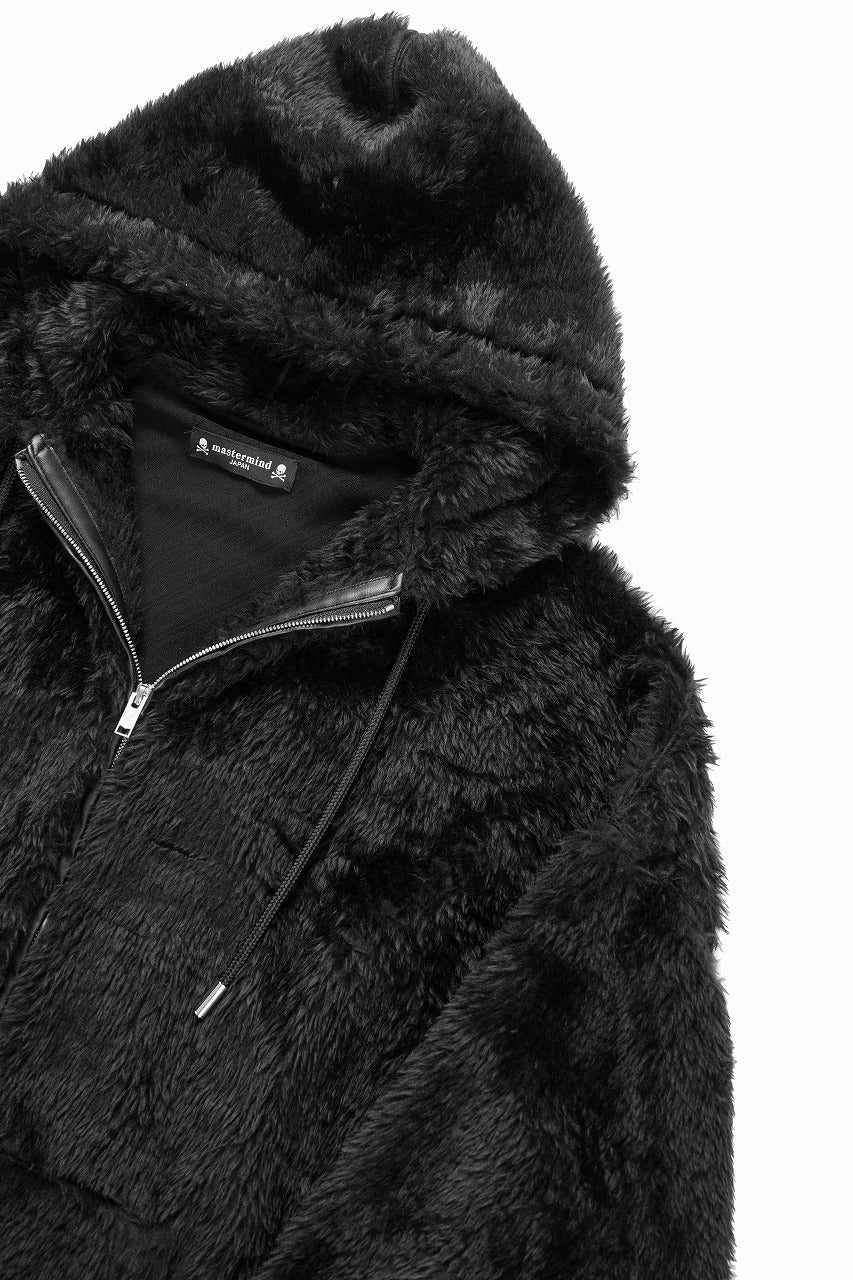 mastermind JAPAN POLAR BEAR ZIP-UP HOODED BLOUSON (BLACK) - Image 6
