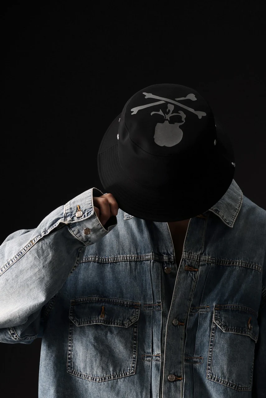 mastermind JAPAN REFLECTIVE SKULL BUCKET HAT (BLACK) - Image 24