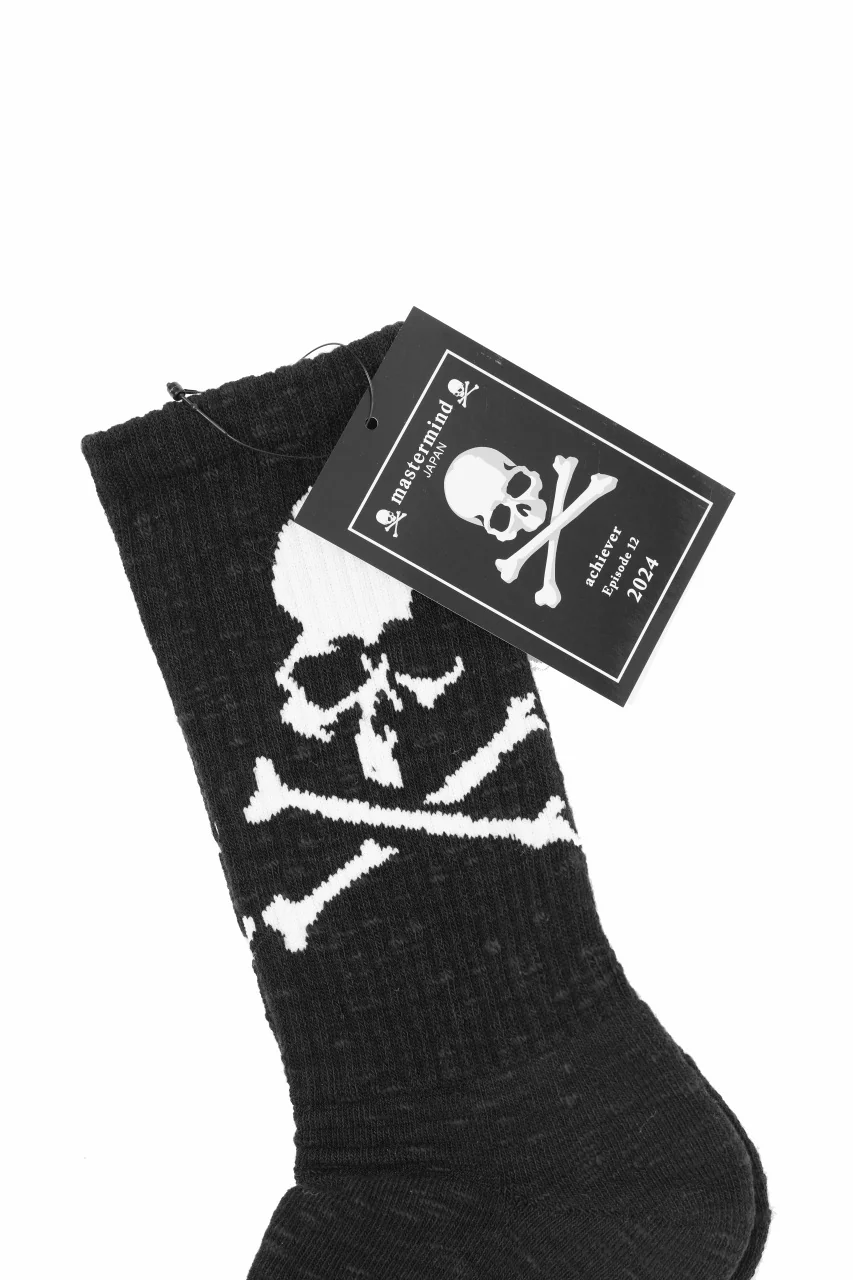 mastermind JAPAN REGULAR SOCKS / SKULL LOGO (BLACK) - Image 5