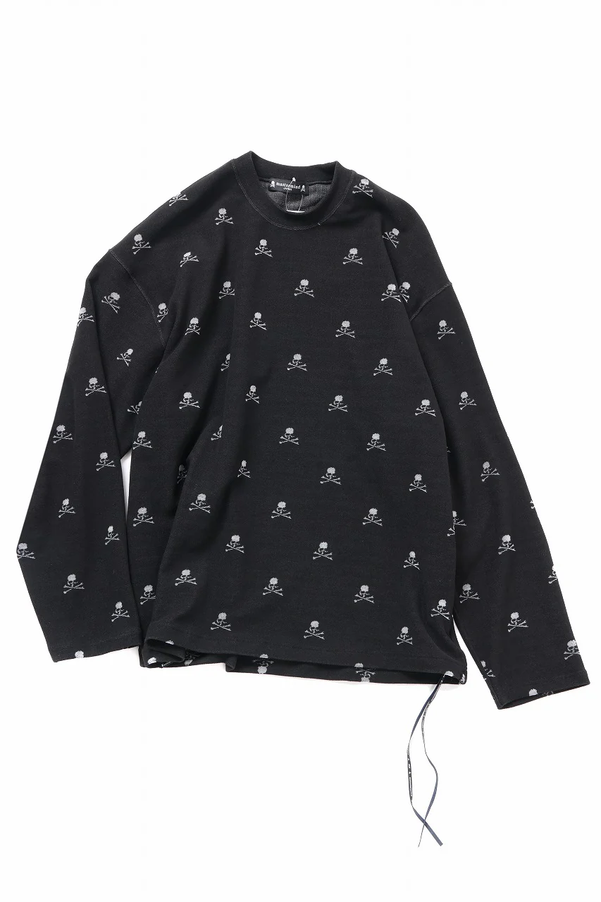 mastermind JAPAN SKULL MONOGRAM PILE LS TEE / BOXY FIT (BLACK) - Image 2