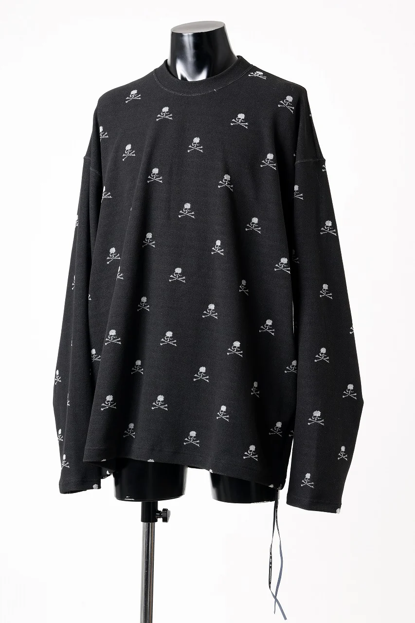 mastermind JAPAN SKULL MONOGRAM PILE LS TEE / BOXY FIT (BLACK) - Image 4