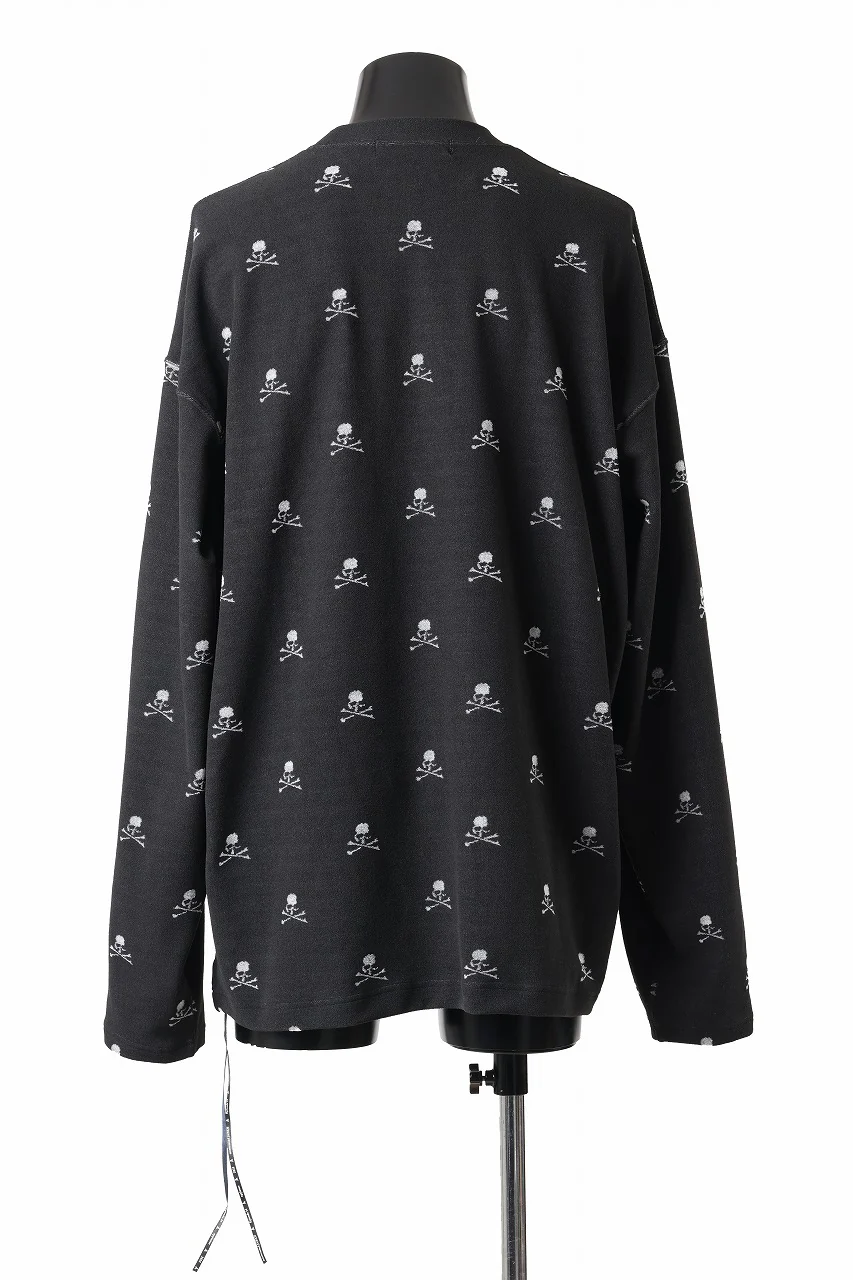 mastermind JAPAN SKULL MONOGRAM PILE LS TEE / BOXY FIT (BLACK) - Image 6