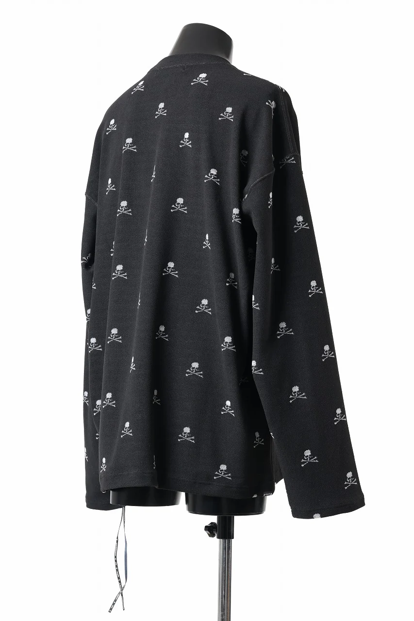mastermind JAPAN SKULL MONOGRAM PILE LS TEE / BOXY FIT (BLACK) - Image 7
