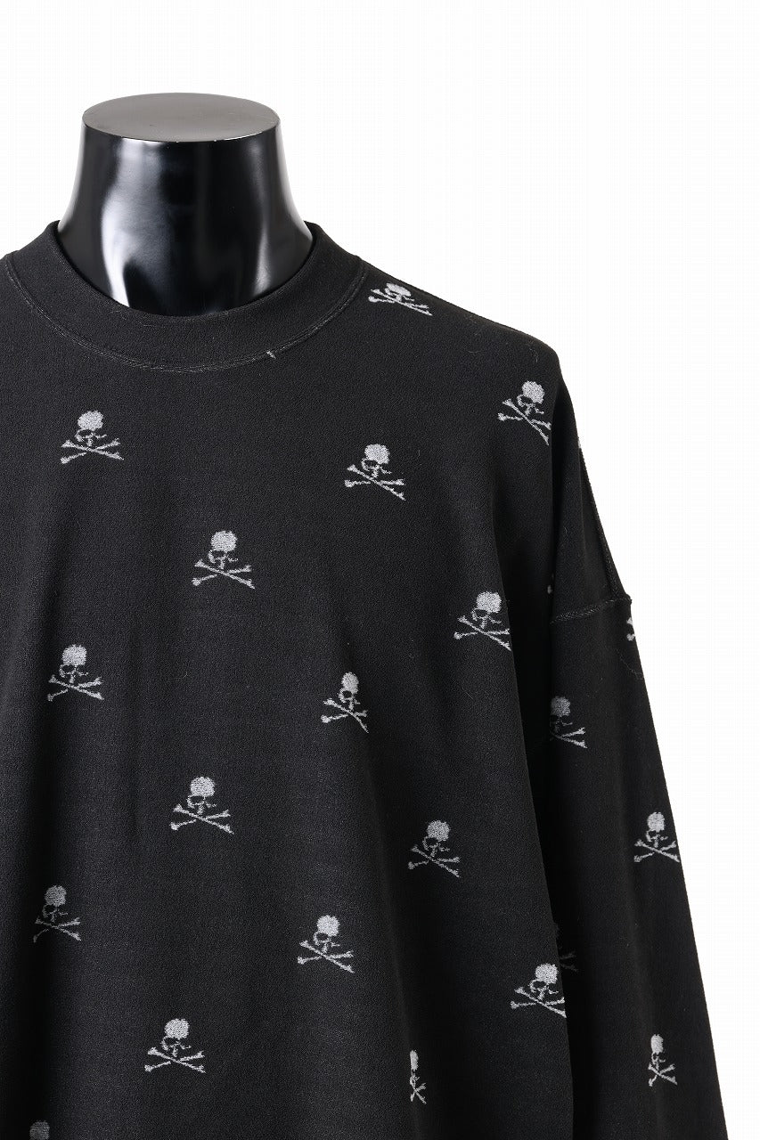 mastermind JAPAN SKULL MONOGRAM PILE LS TEE / BOXY FIT (BLACK) - Image 8