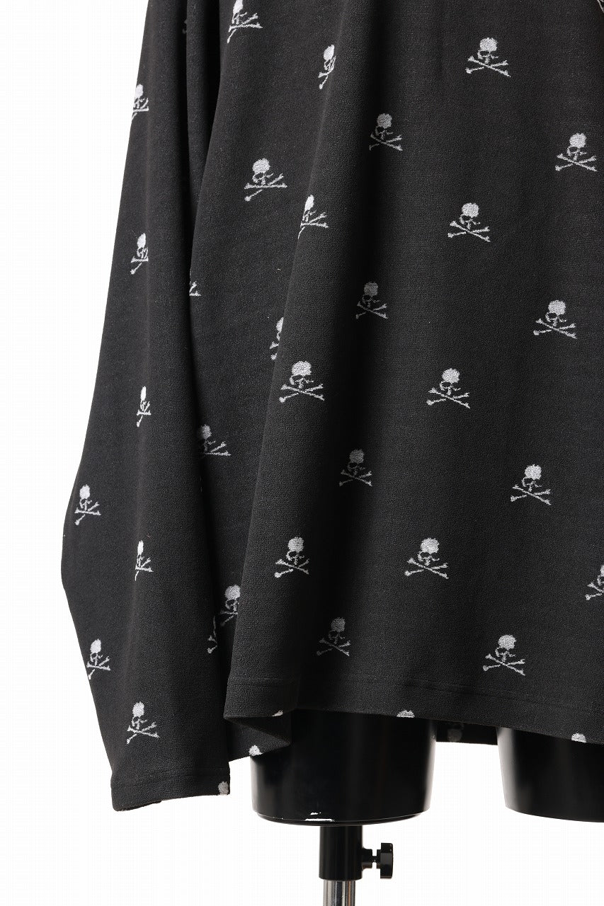 mastermind JAPAN SKULL MONOGRAM PILE LS TEE / BOXY FIT (BLACK) - Image 9