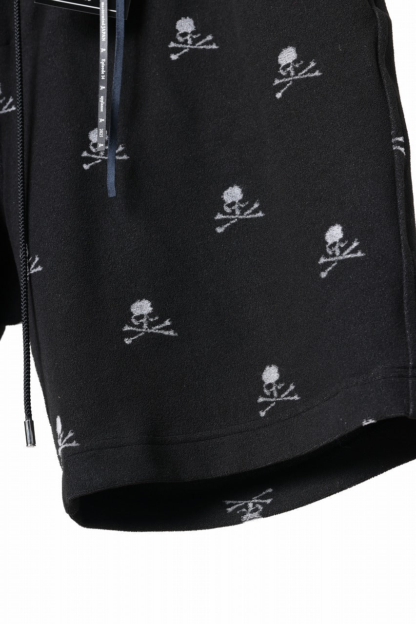 mastermind JAPAN SKULL MONOGRAM PILE SHORTS / REGULAR FIT (BLACK) - Image 11