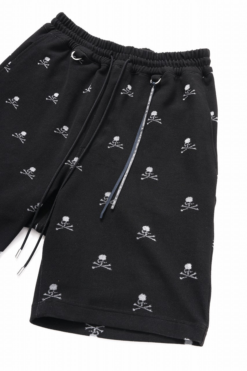 mastermind JAPAN SKULL MONOGRAM PILE SHORTS / REGULAR FIT (BLACK) - Image 15