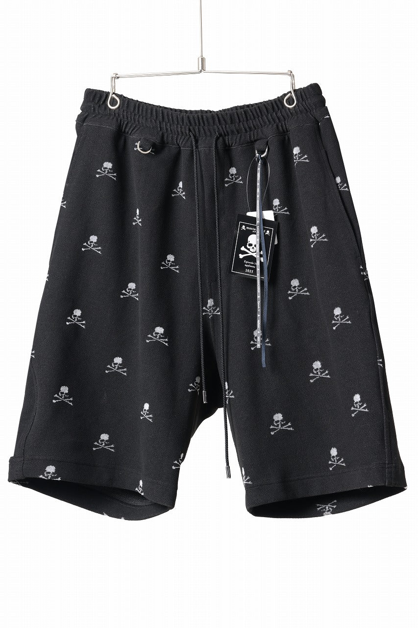 mastermind JAPAN SKULL MONOGRAM PILE SHORTS / REGULAR FIT (BLACK) - Image 5