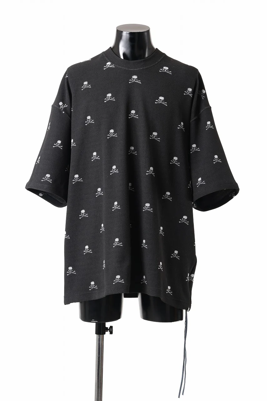 mastermind JAPAN SKULL MONOGRAM PILE SS TEE / BOXY FIT (BLACK) - Image 3