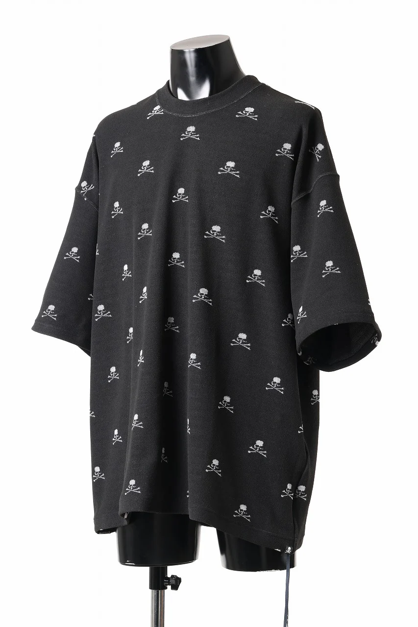 mastermind JAPAN SKULL MONOGRAM PILE SS TEE / BOXY FIT (BLACK) - Image 4