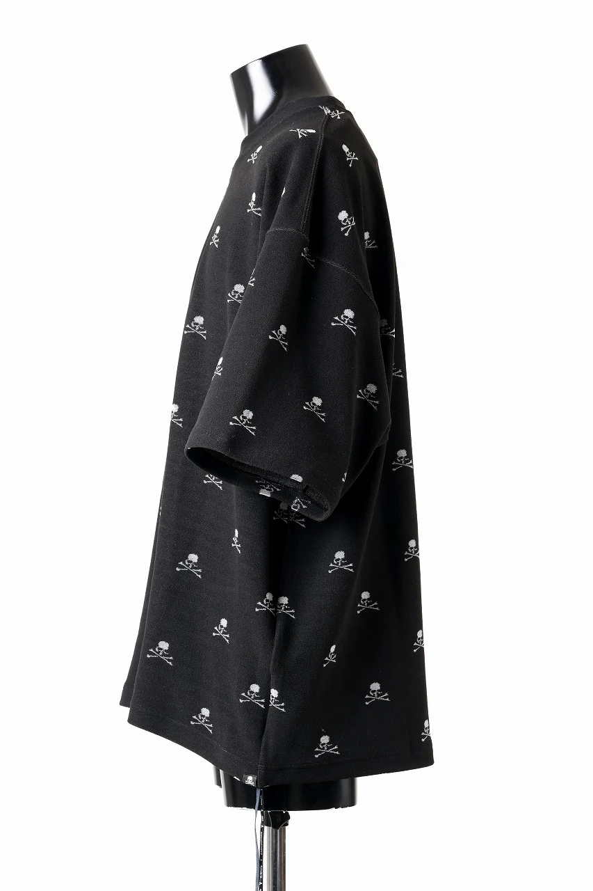 mastermind JAPAN SKULL MONOGRAM PILE SS TEE / BOXY FIT (BLACK) - Image 5