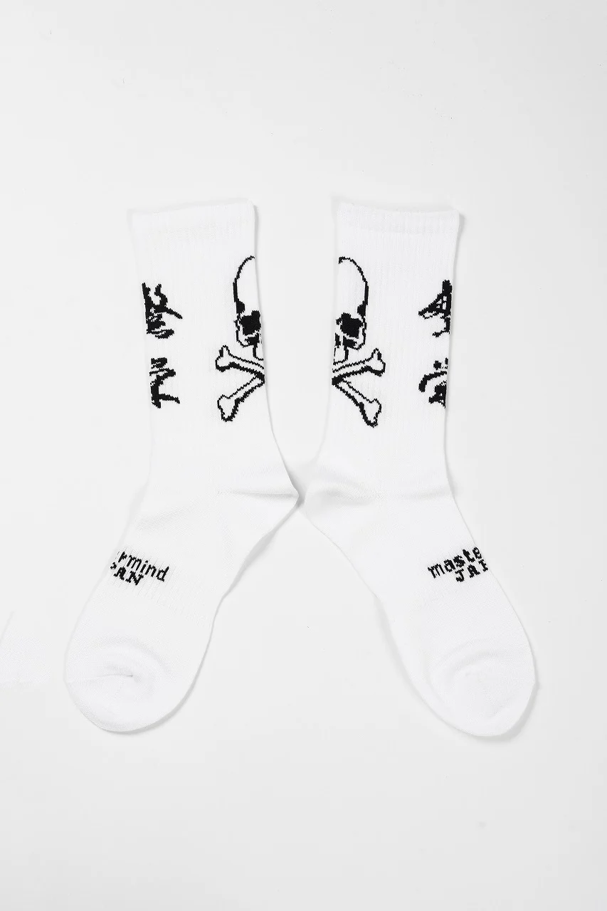 mastermind JAPAN STITCH CREW SOCKS (WHITE) - Image 2