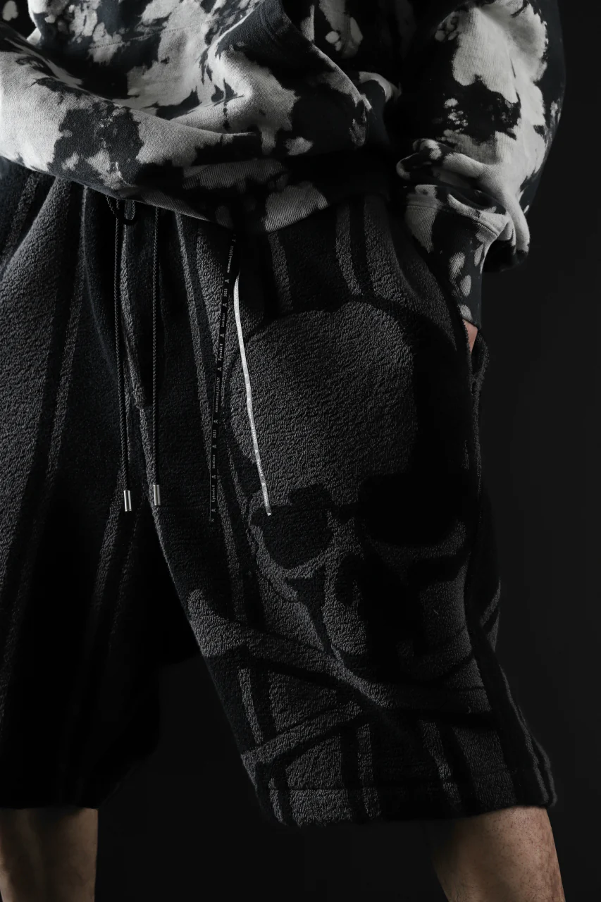 mastermind JAPAN STRIPED SHORT PANTS / PILE JERSEY (BLACK x GREY) - Image 22