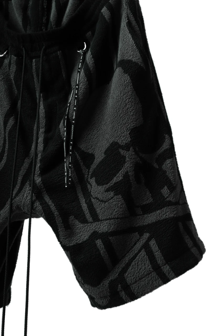mastermind JAPAN STRIPED SHORT PANTS / PILE JERSEY (BLACK x GREY) - Image 7