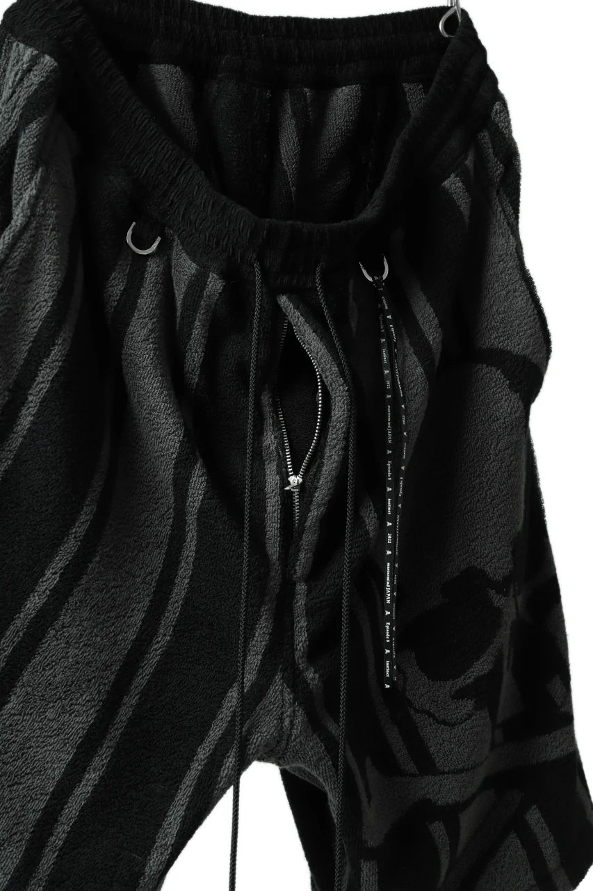 mastermind JAPAN STRIPED SHORT PANTS / PILE JERSEY (BLACK x GREY) - Image 9