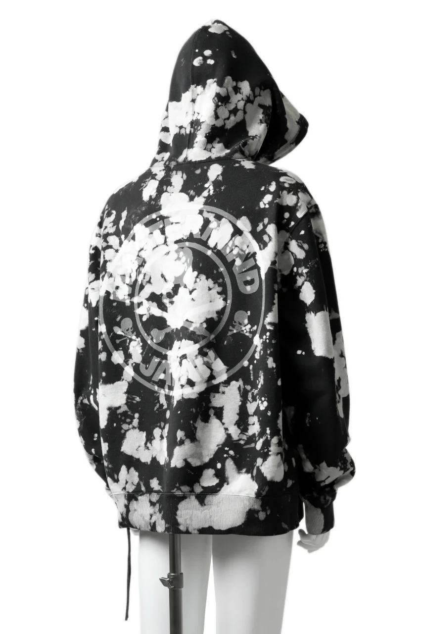 mastermind JAPAN SWEAT HOODIE / BLEACH - TIEDYE (BLACK x WHITE) - Image 13