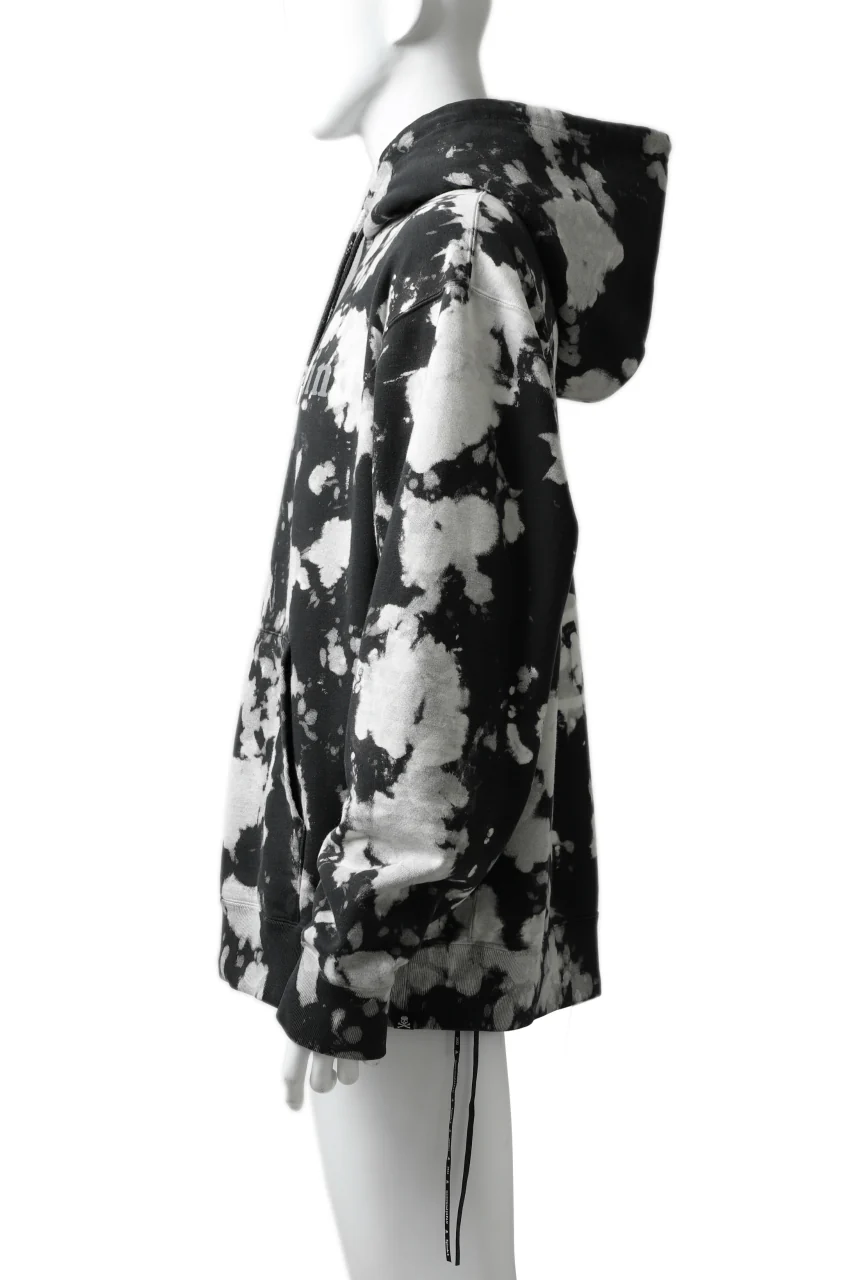 mastermind JAPAN SWEAT HOODIE / BLEACH - TIEDYE (BLACK x WHITE) - Image 8