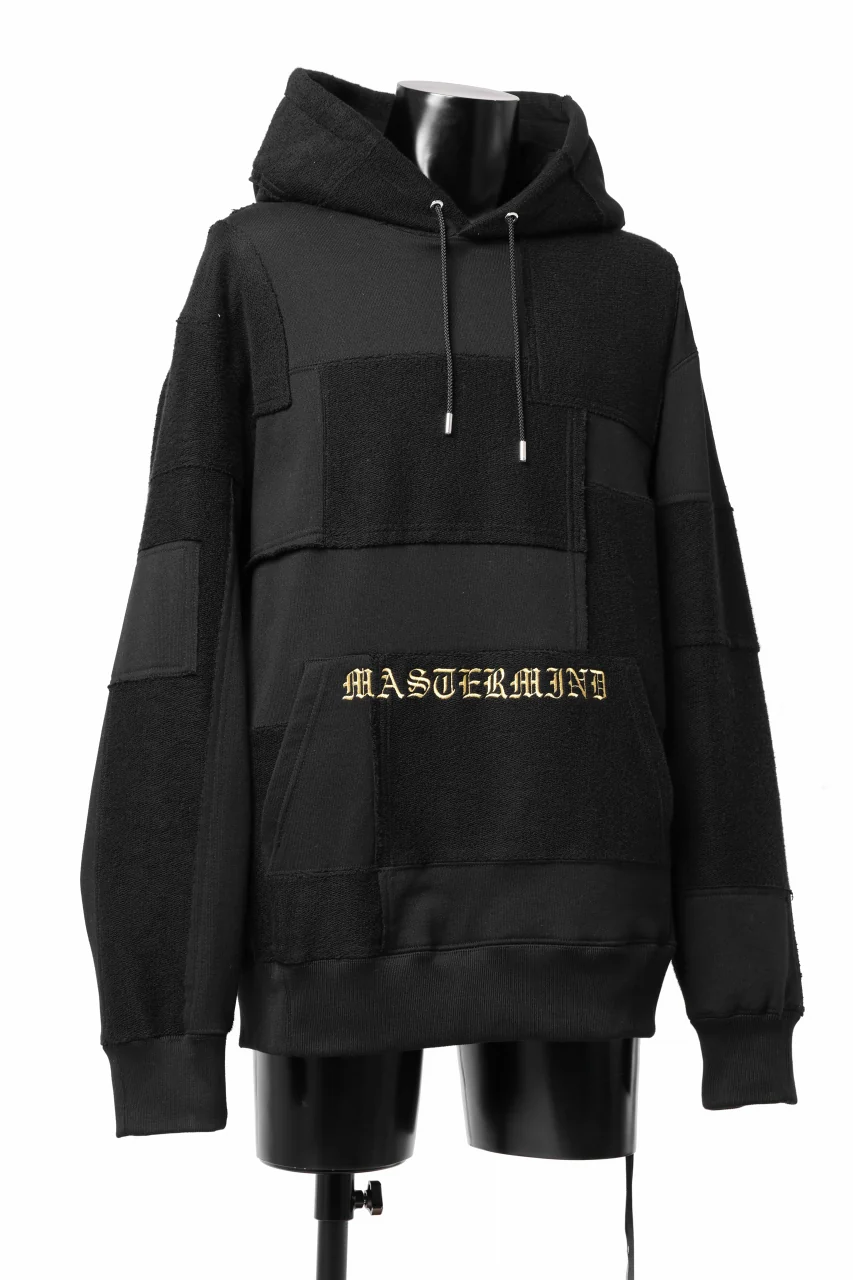 mastermind JAPAN SWEAT HOODIE / SWITCH PATCHWORK (BLACK) - Image 3