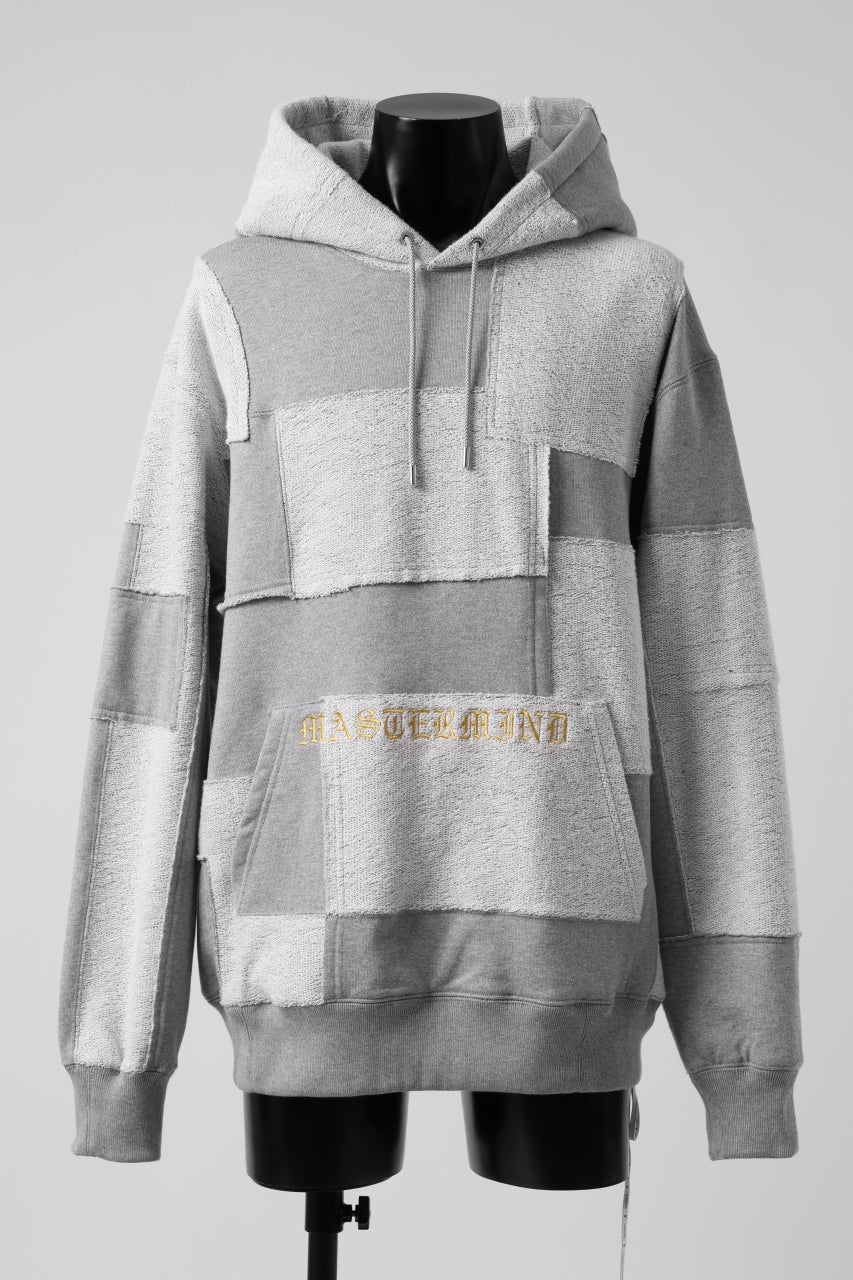 mastermind JAPAN SWEAT HOODIE / SWITCH PATCHWORK (TOP GRAY)