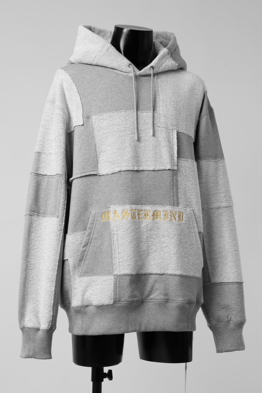 mastermind JAPAN SWEAT HOODIE / SWITCH PATCHWORK (TOP GRAY) - Image 2