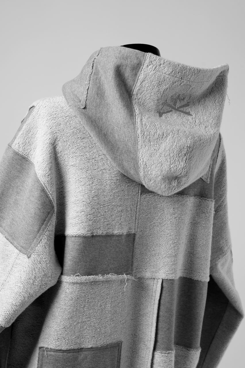 mastermind JAPAN SWEAT HOODIE / SWITCH PATCHWORK (TOP GRAY) - Image 20