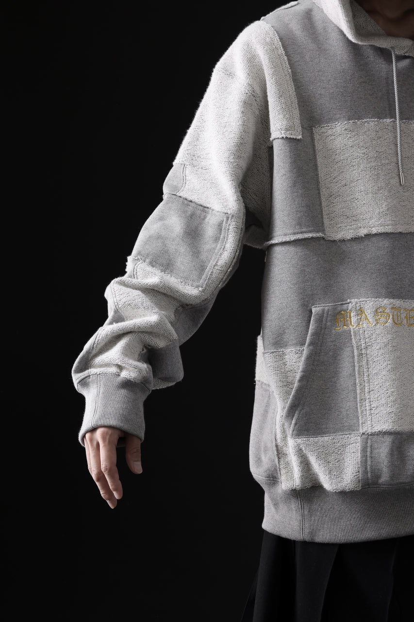 mastermind JAPAN SWEAT HOODIE / SWITCH PATCHWORK (TOP GRAY) - Image 30