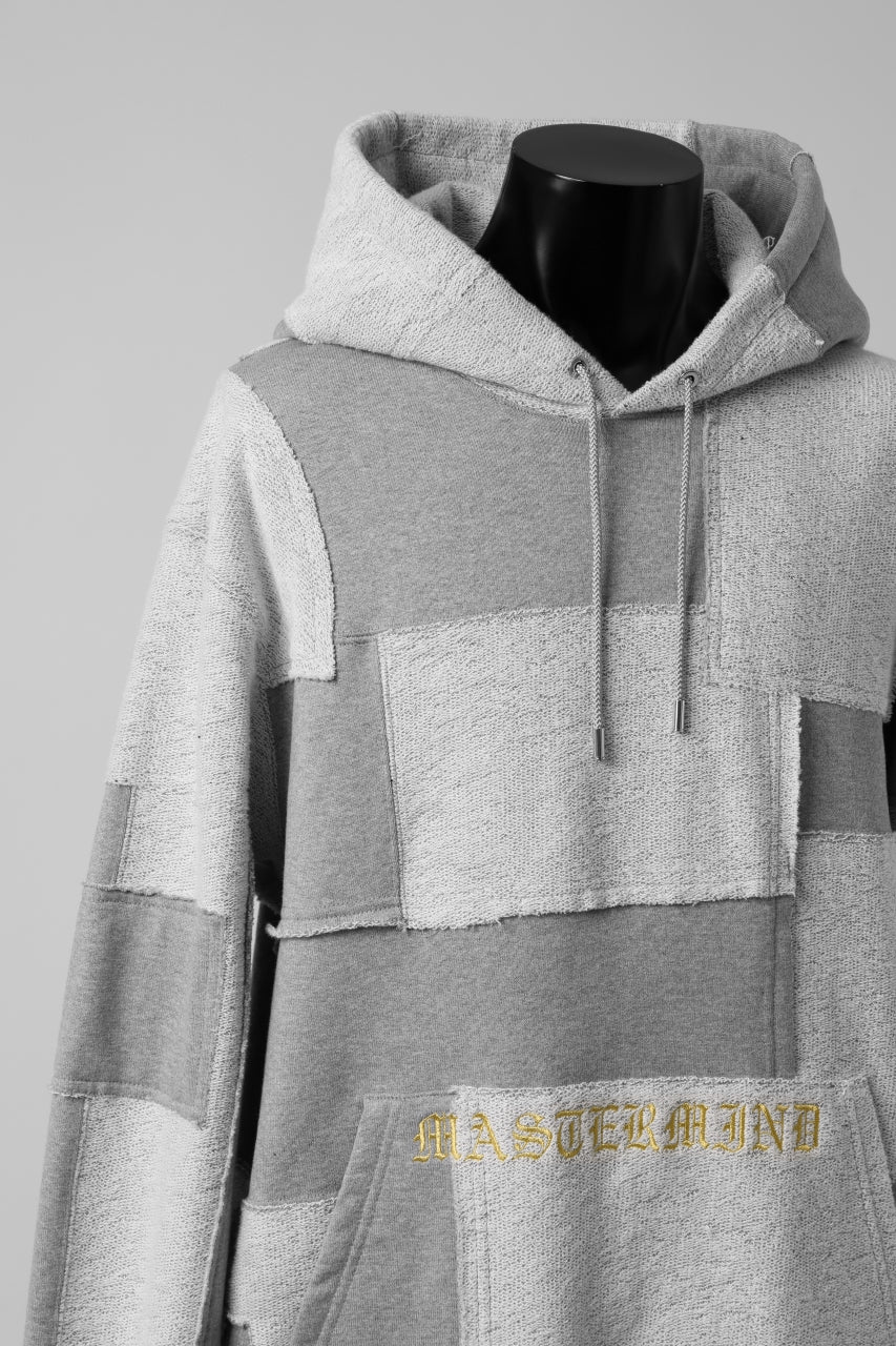 mastermind JAPAN SWEAT HOODIE / SWITCH PATCHWORK (TOP GRAY) - Image 8