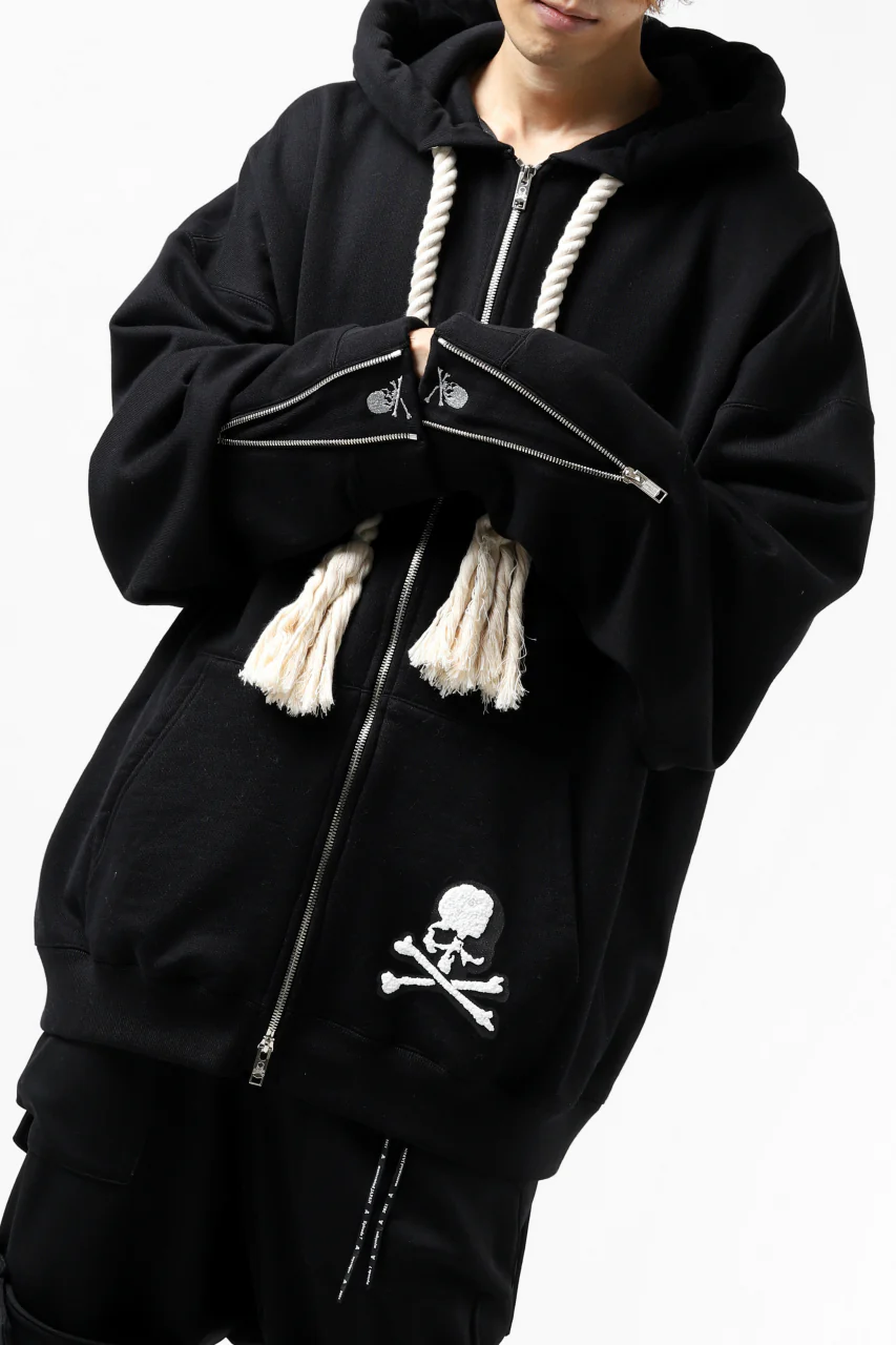 mastermind JAPAN SWEAT HOODIE ZIP JACKET / ROPE STRINGS (BLACK) - Image 11