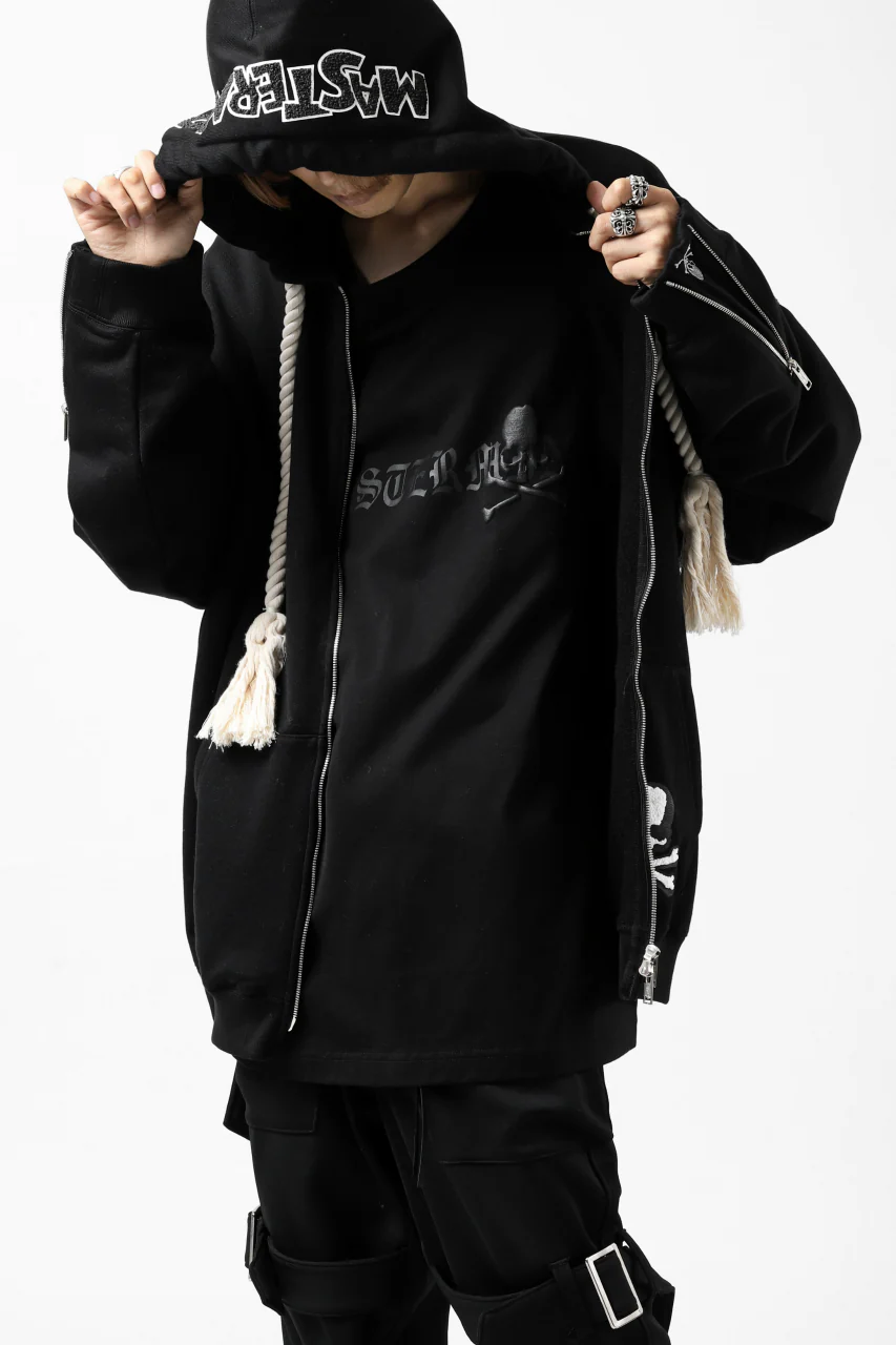 mastermind JAPAN SWEAT HOODIE ZIP JACKET / ROPE STRINGS (BLACK) - Image 12