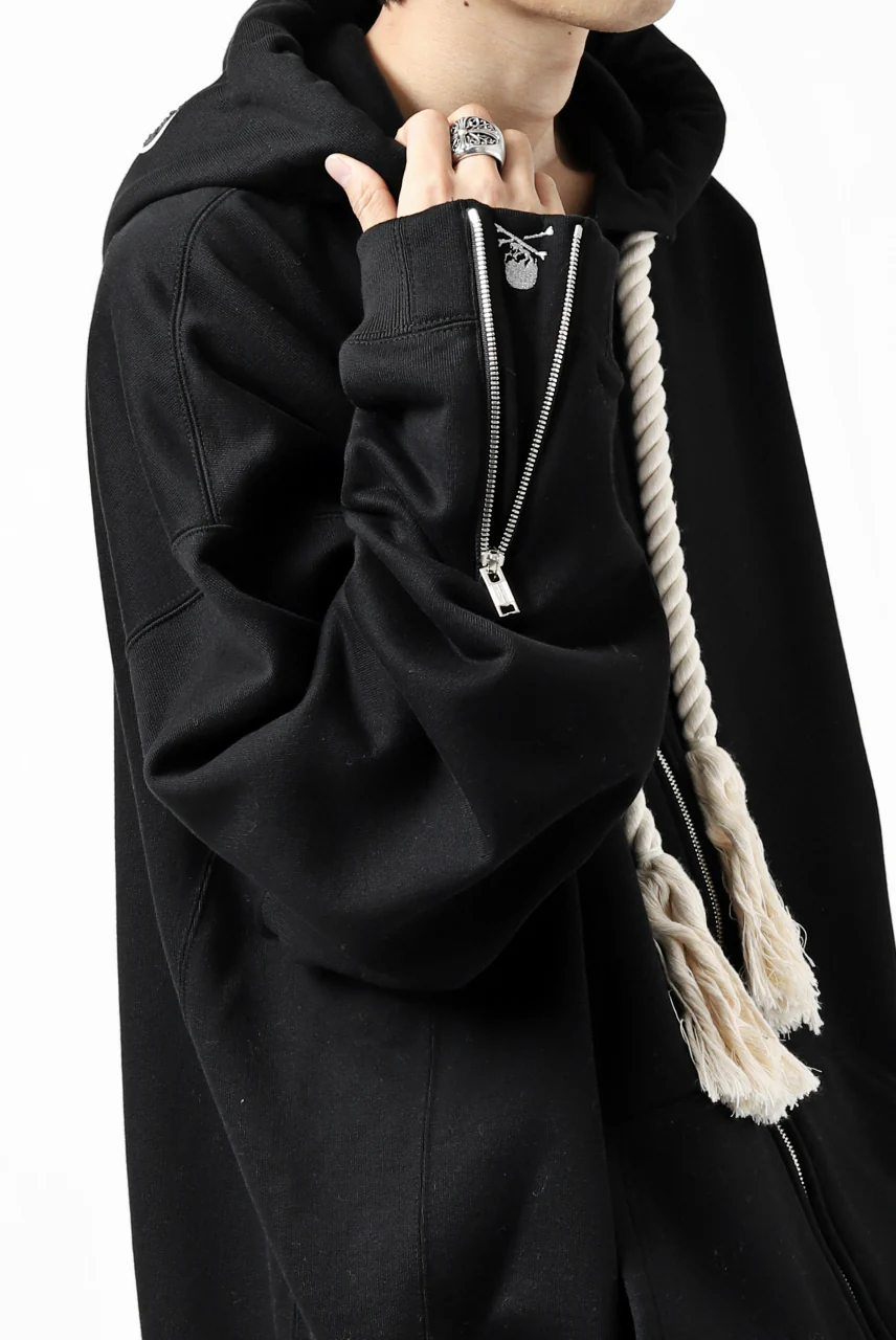 mastermind JAPAN SWEAT HOODIE ZIP JACKET / ROPE STRINGS (BLACK) - Image 26