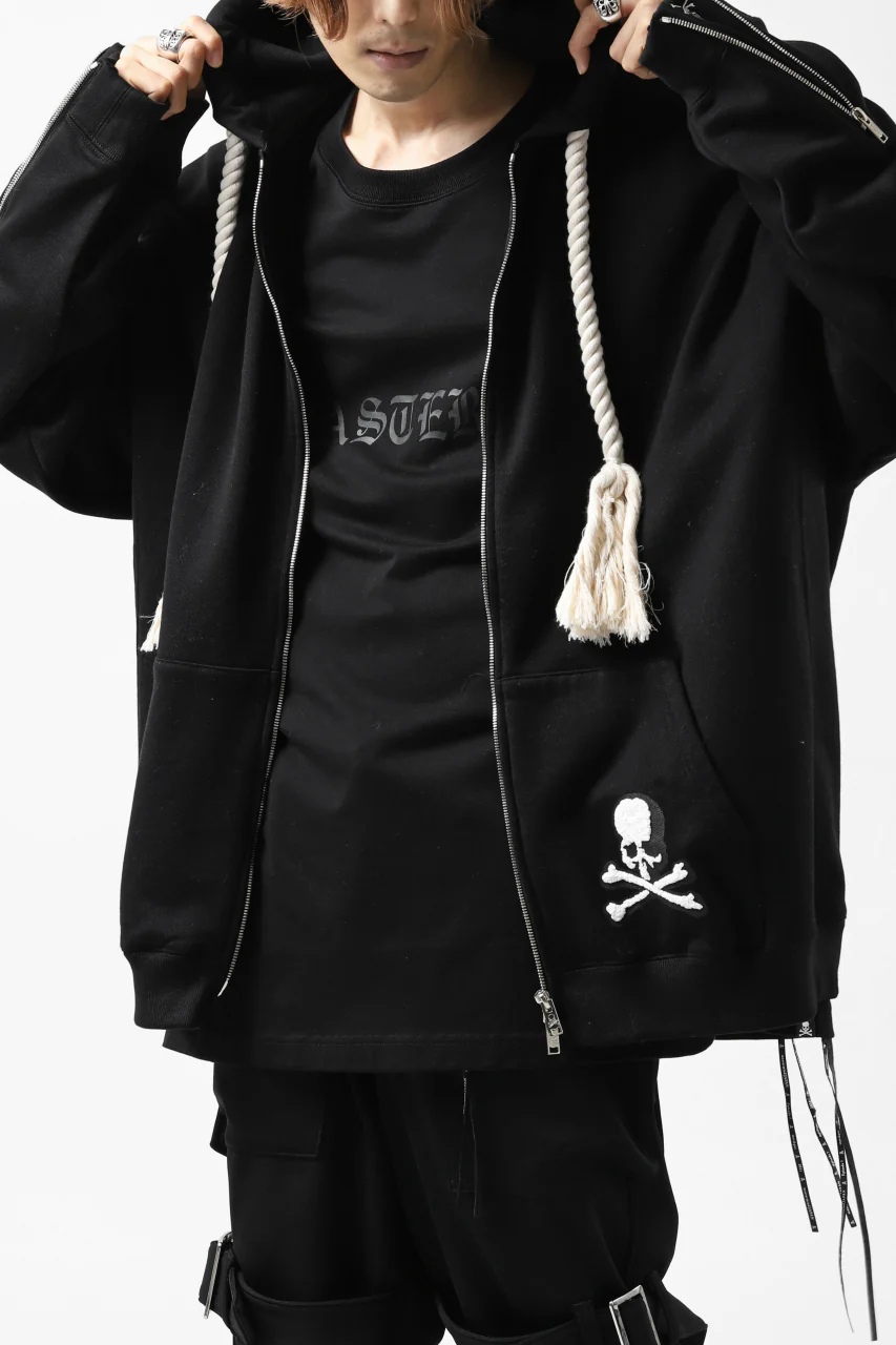 mastermind JAPAN SWEAT HOODIE ZIP JACKET / ROPE STRINGS (BLACK) - Image 4