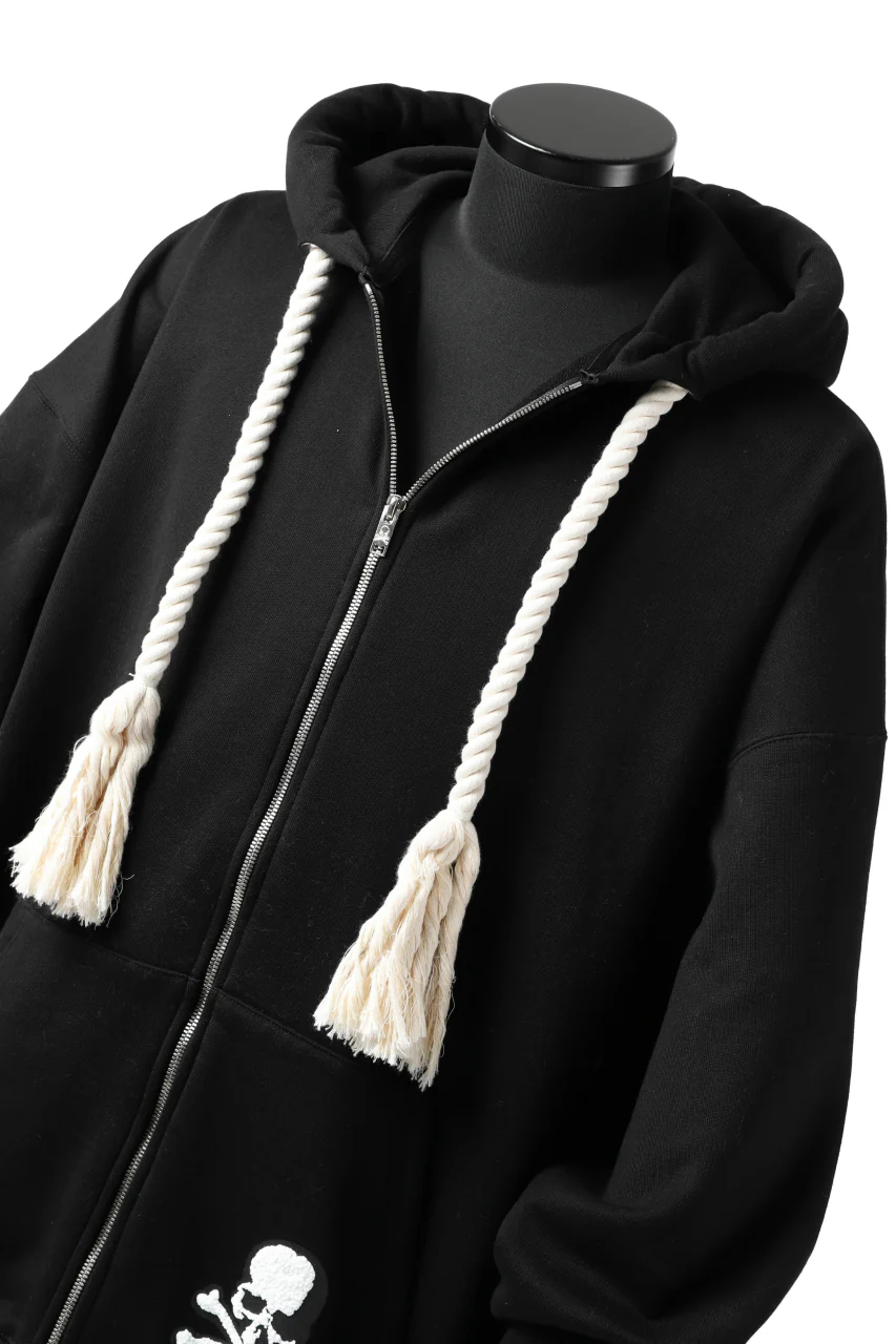 mastermind JAPAN SWEAT HOODIE ZIP JACKET / ROPE STRINGS (BLACK) - Image 47