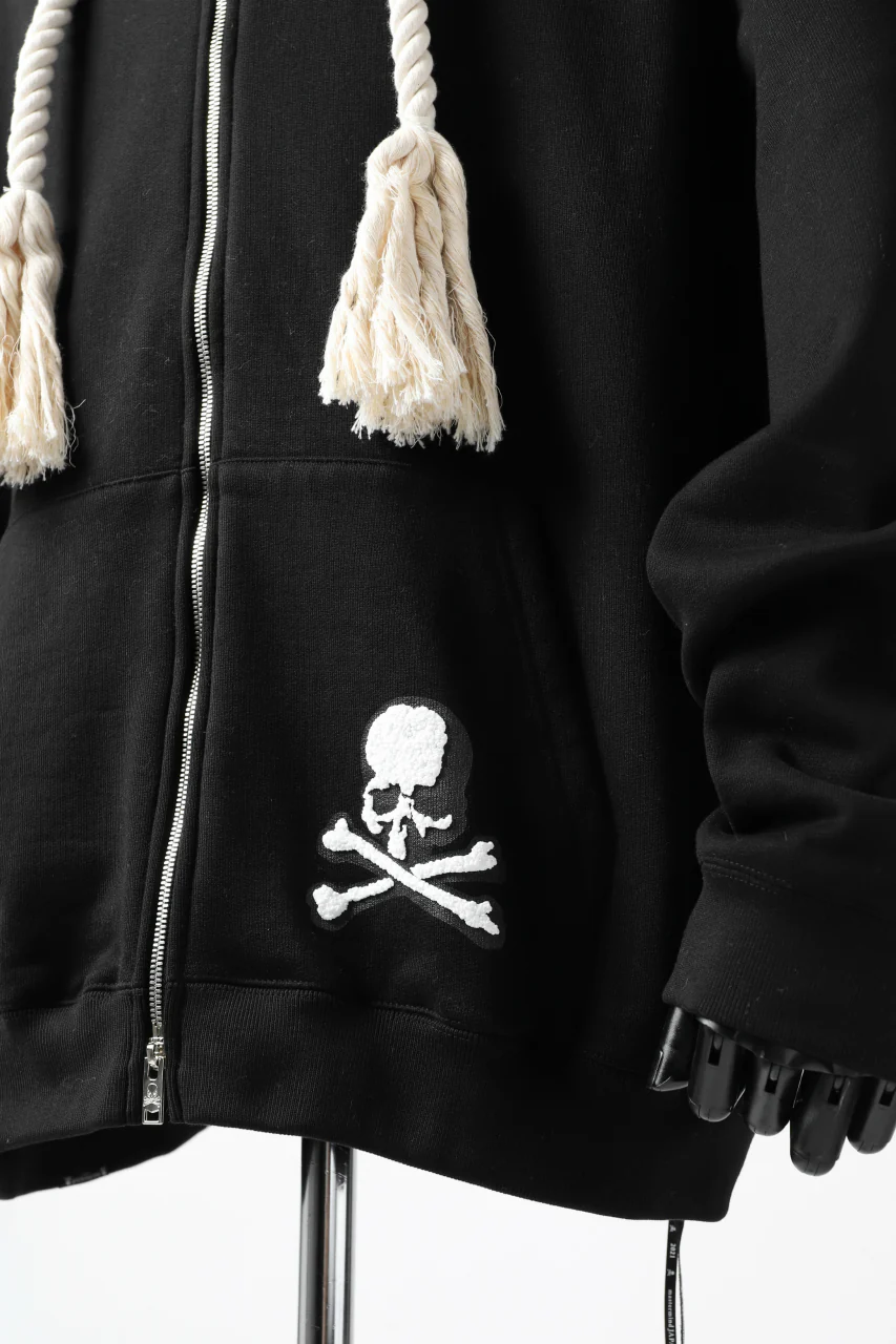 mastermind JAPAN SWEAT HOODIE ZIP JACKET / ROPE STRINGS (BLACK) - Image 48