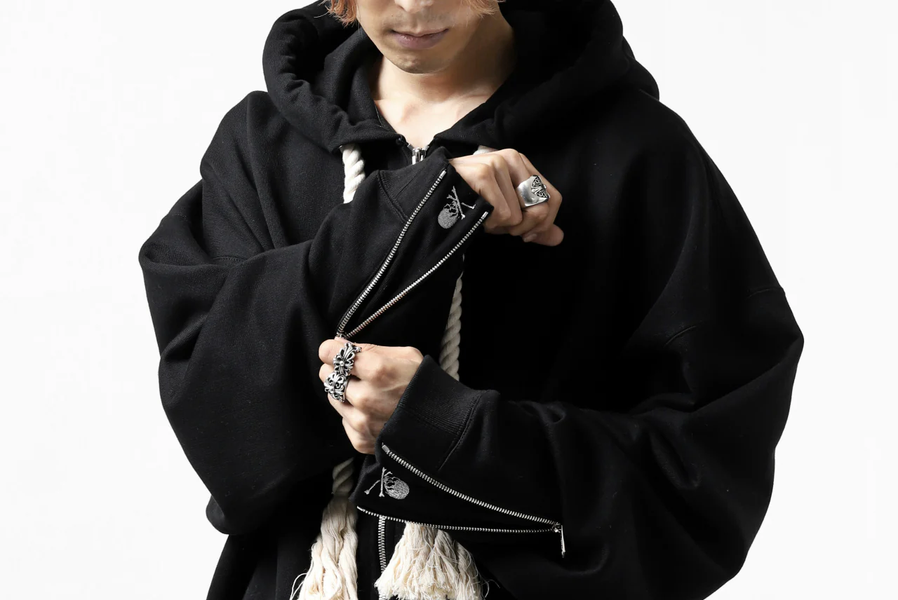 mastermind JAPAN SWEAT HOODIE ZIP JACKET / ROPE STRINGS (BLACK) - Image 62