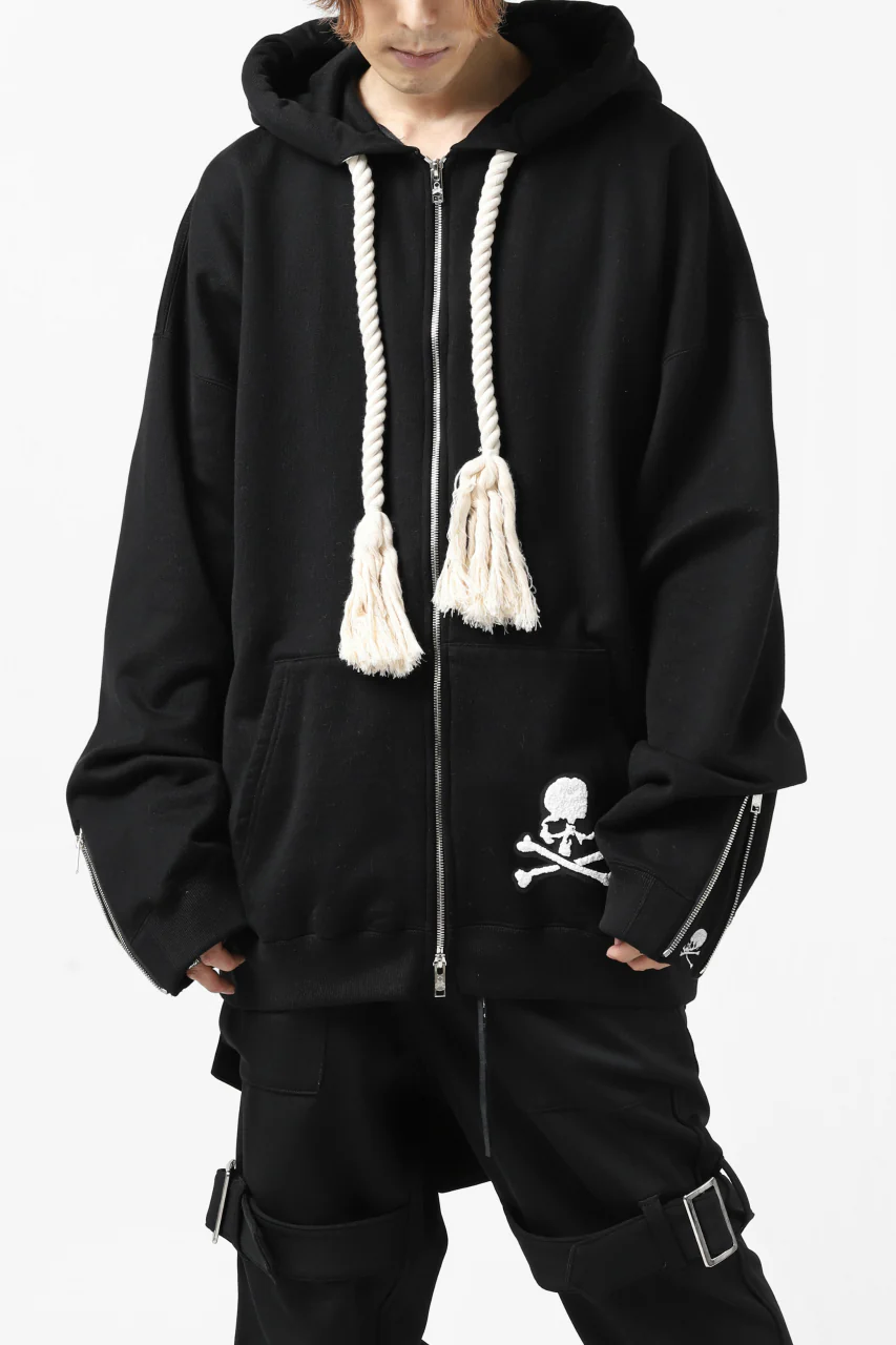 mastermind JAPAN SWEAT HOODIE ZIP JACKET / ROPE STRINGS (BLACK) - Image 7