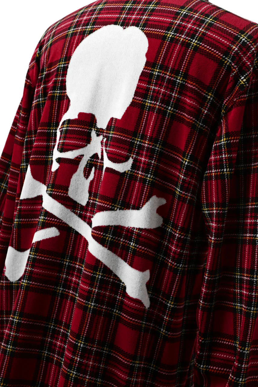mastermind JAPAN TARTAN CHECK LS TOPS / JACQUARD VELOUR (RED) - Image 13