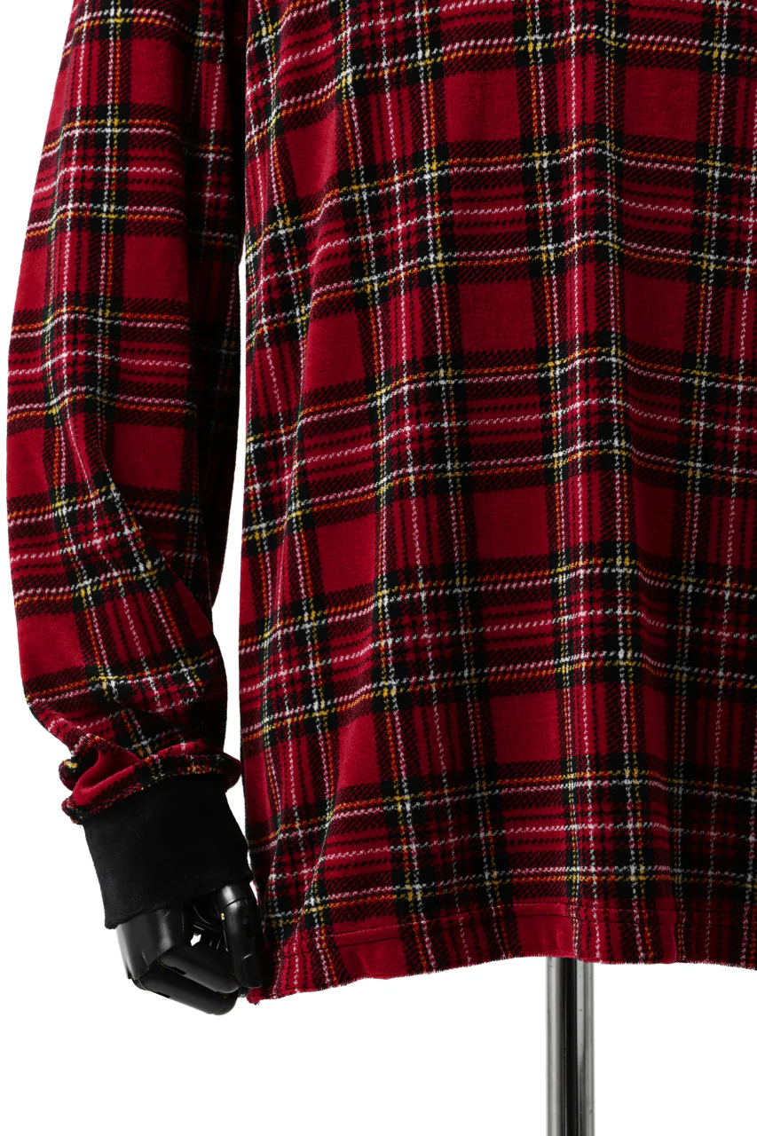 mastermind JAPAN TARTAN CHECK LS TOPS / JACQUARD VELOUR (RED) - Image 15
