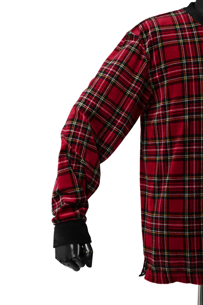 mastermind JAPAN TARTAN CHECK LS TOPS / JACQUARD VELOUR (RED) - Image 16