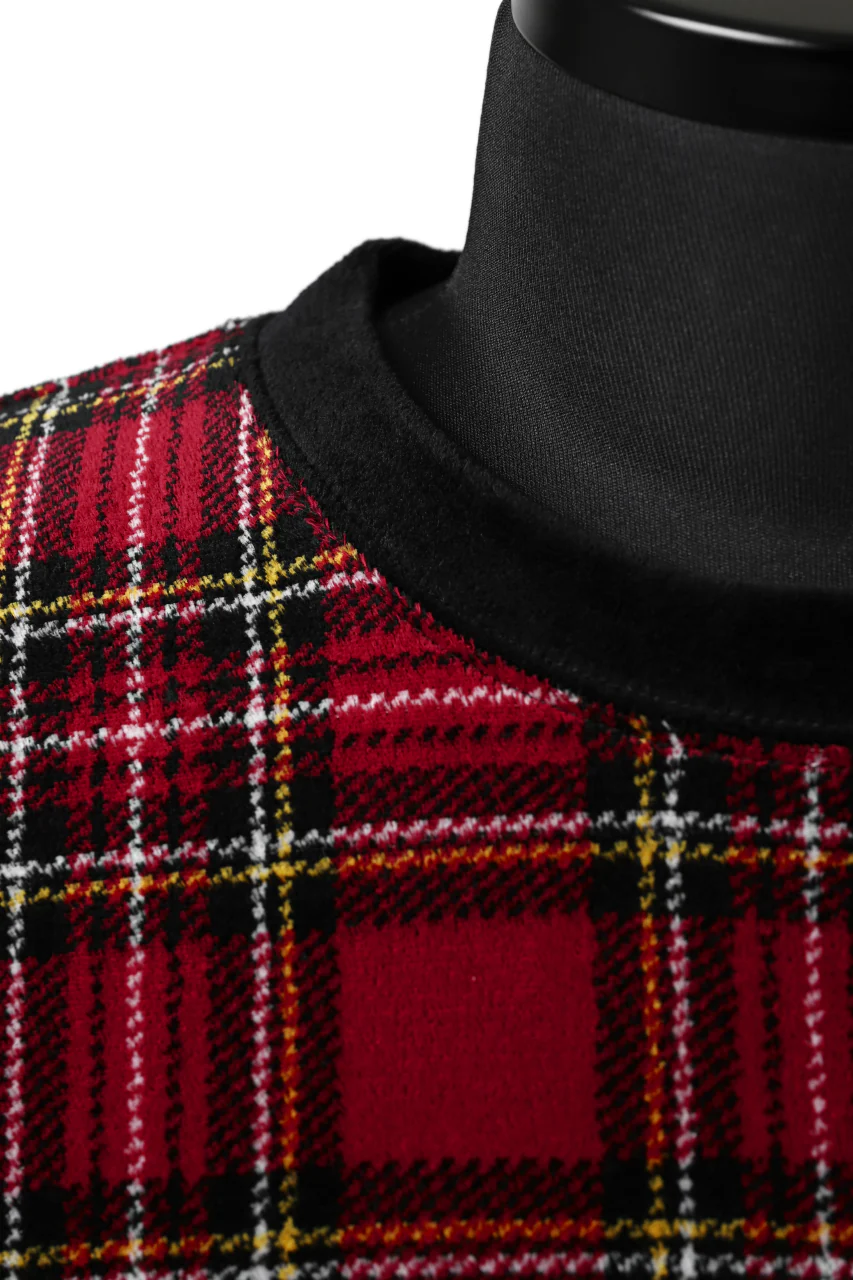 mastermind JAPAN TARTAN CHECK LS TOPS / JACQUARD VELOUR (RED) - Image 17