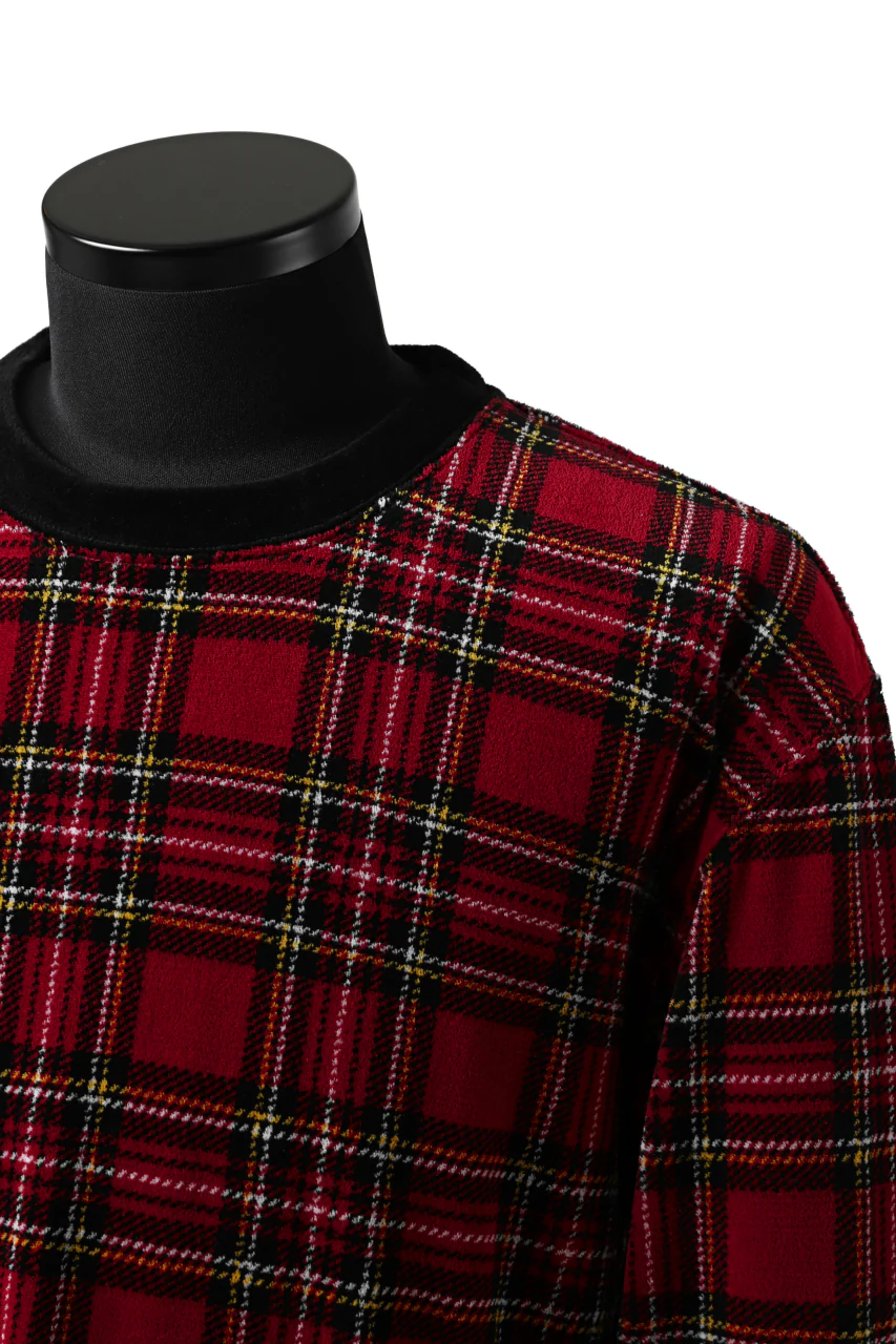 mastermind JAPAN TARTAN CHECK LS TOPS / JACQUARD VELOUR (RED) - Image 18